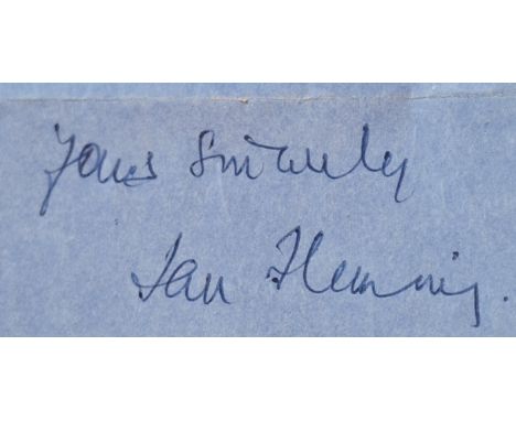 Ian Fleming, ( British author, 1908-1964, creator of James Bond) a personal letter of apology to a Miss Grace Pugh, regarding