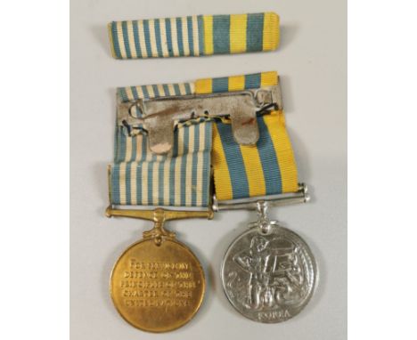 A Korea Medal (1951) awarded to 'D/SSX.889703 N.R. MILNER A.B.R.N' and a United Nations Korea Medal, unnamed, both mounted wi