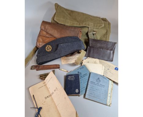 British Army Pattern small pack containing Royal Air Force WWII Service and Release books for CPL E.R. SYMES (1088178) and LA