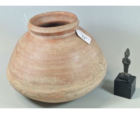 Middle Eastern terracotta baluster shaped storage jar, with inscribed band, probably from the Holy Land, possibly 1000BC. 22c