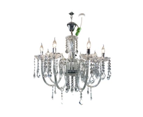 Vintage very large Venetian 8 branch chandelier with good quality crystal drops. C.1970'sDrop: 85 cms   approxSpread at wides