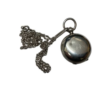 Silver sovereign case and chain, Birmingham 1904, Alfred Lufkin, Birmingham 1904
Total weight 27.4g, three small dings to one