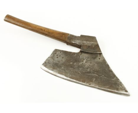 An early Austrian R/H goosewing side axe with P.J. smiths mark and other decoration 14 1/2" edge G