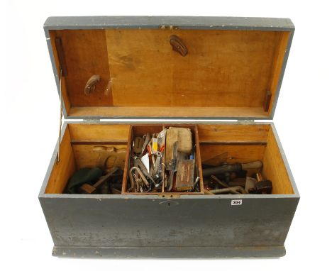 A pine chest with tools G