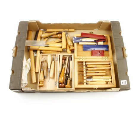 A quantity of marquetry knives and tools etc G 
