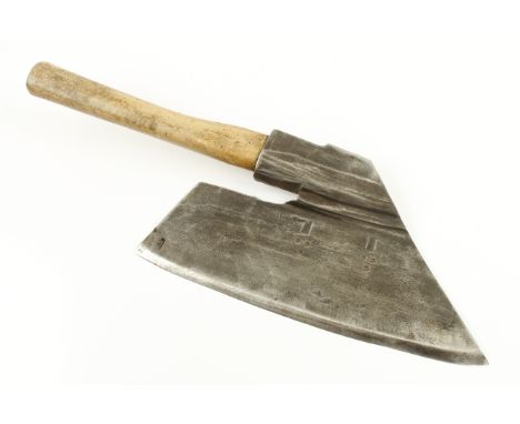 A early Austrian R/H goosewing side axe with touch marks and other decoration 15" edge G+