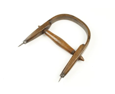 An early French coopers compass with fruitwood handle in unusually nice condition G+