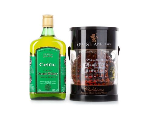 CELTIC DELUXE AND OLD ST. ANDREW'S CLUBHOUSE, TWO BOTTLES OF WHISKY, both 70cl / 40%