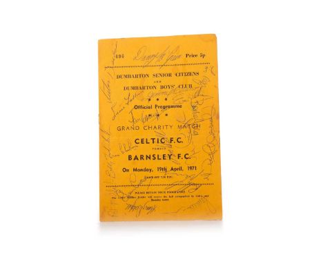 CELTIC F.C VS. BARNSLEY F.C., SIGNED PROGRAMME, 19TH APRIL 1971  approx. seventeen signatures including Stevie Chalmers, Jim 