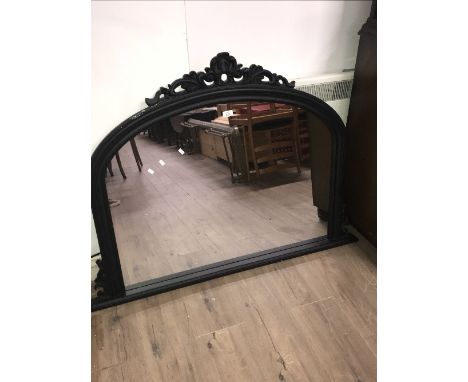 BLACK FRAMED MANTEL MIRROR