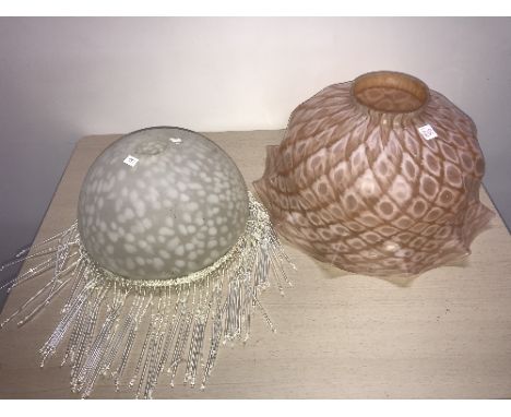 2 VINTAGE GLASS LAMP SHADES