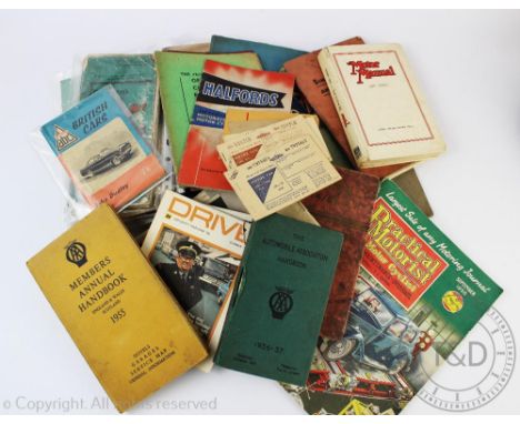 A selection of automobile and other handbooks and booklets, to include a Triumph 'Gloria' models handbook, Castrol lubricatio