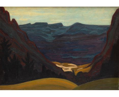 Dirk Filarski (1885-1964) 'Les Diablerets'  doek, gesign. r.o., 1916, litt. R. Smithuis, D.H.W. Filarski, zwervend schilder v