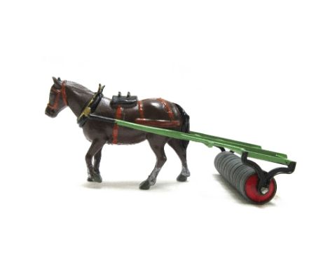 A Britains post-war farm set, no.125F, a horse roller, no.9F, and other Britains hollow cast lead accessories (qty).