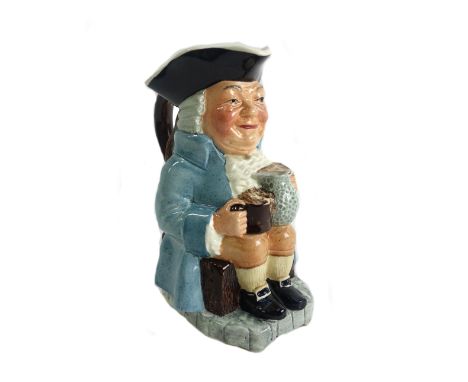 A pair of Spode figural preserve pots and covers modelled as Toby characters (13cm high), a 19th century Copeland Toby jug an