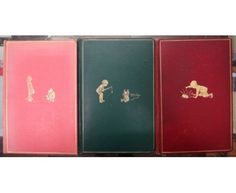 MILNE (A.A.)  Winnie-The-Pooh / Now We Are Six / The House At Pooh Corner.  First Editions, 3 vols. num. illus.(by Ernest H. 