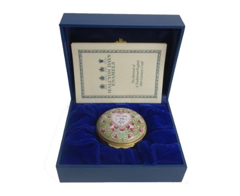 A quantity of Halcyon days enamels patch boxes, of varying form and design, boxed, (21). 