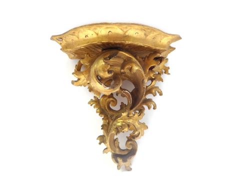 Paul Vacani; a late 19th century gilt framed wall bracket of acanthus scroll form, 25cm wide x 28cm high.  Illustrated