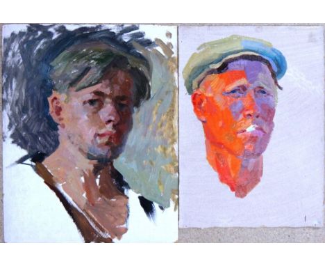 Y. N. Yackchenko (20th century), A group of eight oils, of portrait and figurative subjects, and one still life, all unframed