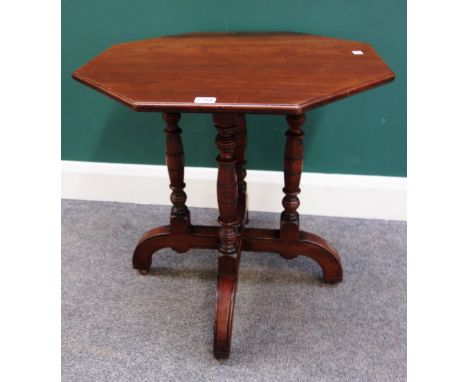 J. Davison; a Victorian Aesthetic Movement octagonal occasional table, 60cm wide x 60cm high.