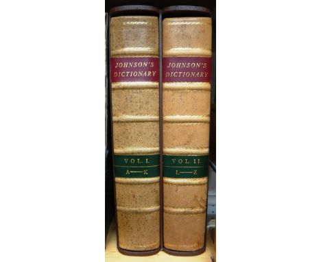 JOHNSON (S.)  A Dictionary of the English Language  . . .  Facsimile of the First Edition, 2 vols. half calf & marbled boards