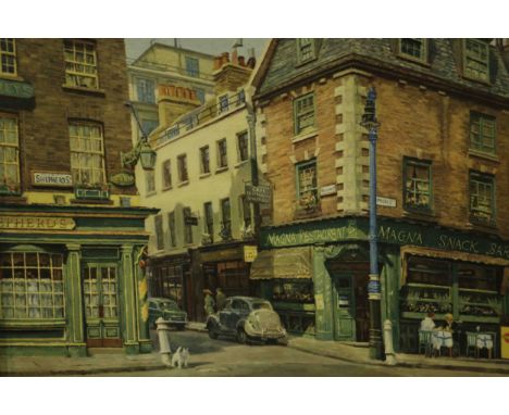 David Shepherd (1931-2017) Shepherd Street, Mayfair, colour print. H.62 W.70cm. 