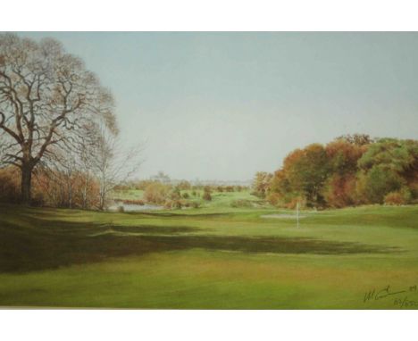 Peter Alliss, limited edition signed print 'Verulam 7th hole Golf Print Club'. H.43 W.54cm. 