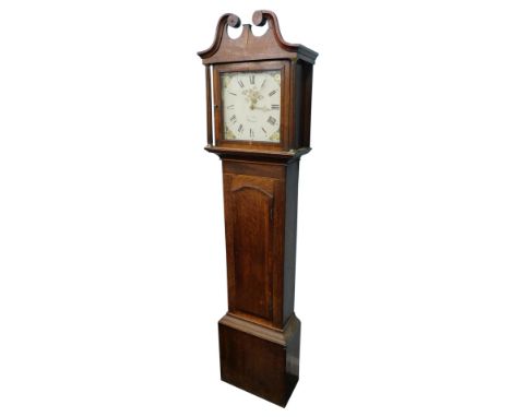 Richard Holt, Newark. An early 19thC longcase clock, the arched square dial painted with spandrels, with a thirty hour mount 