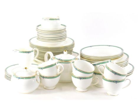 A Wedgwood Jade pattern part dinner service, to include plates, 23cm diameter, teapot, side plates, milk jug, serving dishes,