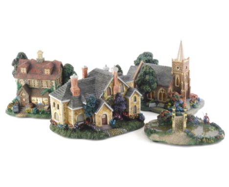 Various Hawthorne Village cottages, etc., to include Spring Gate Manor, 15cm high, with certificate, partially boxed, and var