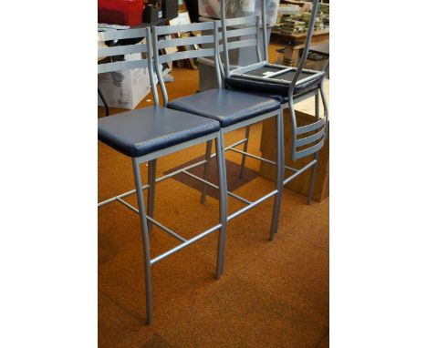 4x Tubular bar stools.Must be picked up by 10am Thursday or automatic storage charges will be placed on each item 