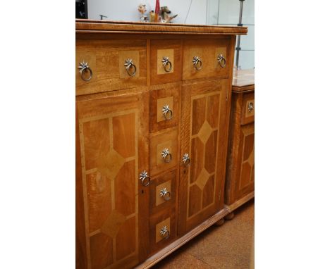 Good quality multi drawer cupboard raised on bun feet.Must be picked up by 10am Thursday or automatic storage charges will be