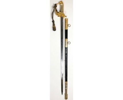 Similar Royal Navy Elizabeth II Officerâ€™s sword by Wilkinson of London.   A good clean example, the blade etched with a Cro