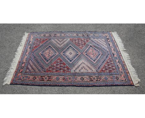 Persian rug, with three medallion centre within a multiple border, 193 x 127 cm and a Ziegler style runner, 217 x 80 cm (2)