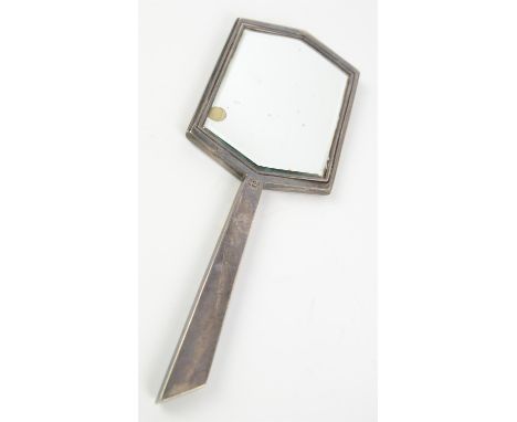 Engine turned Art Deco hand mirror by Walker & Hall, Sheffield 1947Sold on behalf of Oxfam