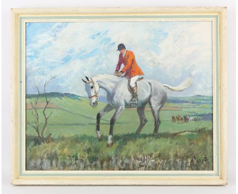 Violet Skinner (Irish 20th century), Huntsman on horseback; 'Silver Ray'; Brendon, Exmoor, three equestrian scenes, the first