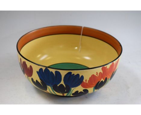 A Wilkinson Ltd Clarice Cliff Tulip pattern bowl, 24cm diameter