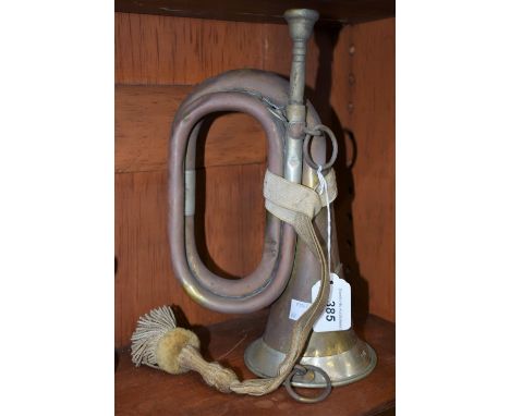 A World War One military bugle, Mainz 1914, impressed R78 to horn 