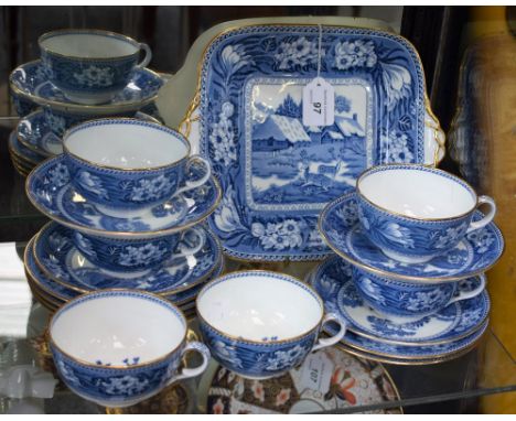 A Wedgwood Fallow Deer pattern part tea set, including cups, saucers, side plates and bread and butter plate