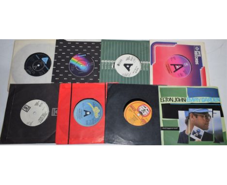 Vinyl Records - 7" singles and Promotional copies including Elton John - Empty Garden - XPRES DJ 77 - Promotional Copy; Wham 