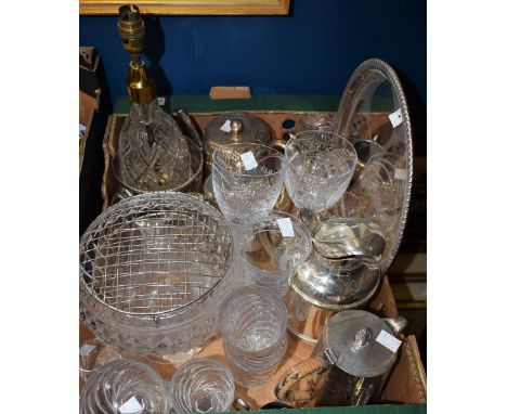 Silver Plate and Glassware - a silver plated teapot, hot water jug, sugar bowl and milk jug, Walker and Hall; an early 20th c