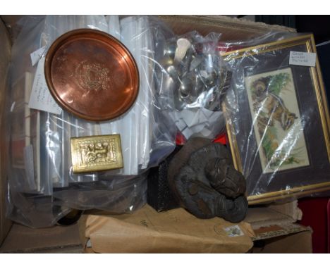 Boxes and Objects - a cast iron trivet forged at Milford Derwent Foundry; a Chinoiserie trinket box; a quantity of souvenir c