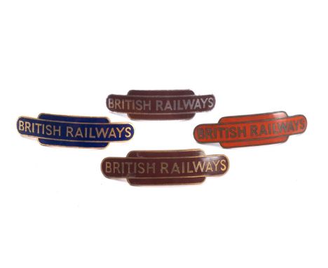 Four BR Enamel totem cap badges by J Gaunt , London (4) 