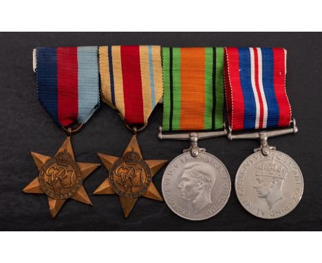 A WWII RAF group of four to Flight Officer P F L Nickless, 143686, 1939-45 Star, Africa Star, Defence Medal and War Medal, to