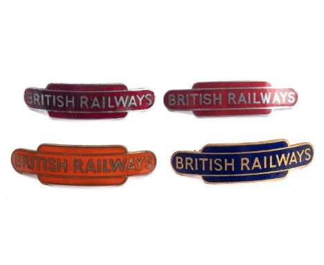 Four BR Enamel totem cap badges by J Gaunt , London (4) 