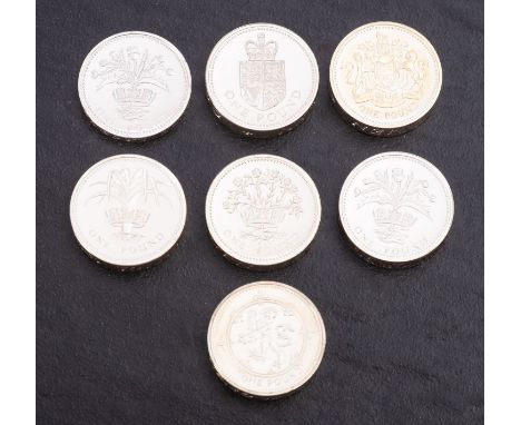 Silver proof piedforts, 1989,1986,1988,1999,1985,1984,1998 (7).