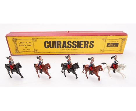 Britains toy soldiers, set 138, Cuirassiers, 5 mounted figures, Types of the French Army box