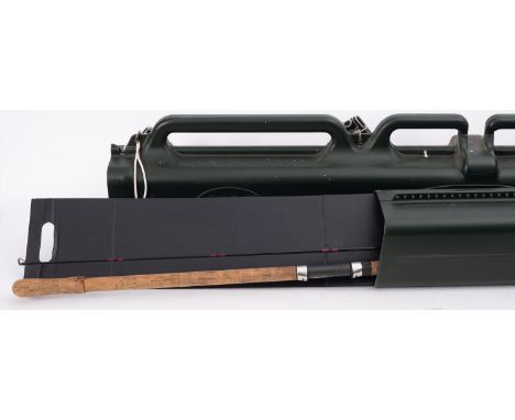 Bruce Walker, Carbon multispin 10ft, 8-20, Salmon fishing rod and a K.I.S hard plastic rod case, (2)