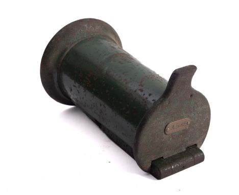 A Southern Railway green counter top ticket machine, with brass plaque numbered 'A545' 25cm high