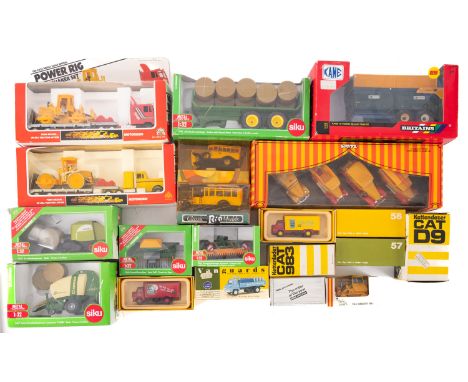 MIXED. Commercials, all boxed, including: five Siku farm equipment; Britains Kane 16 tonne silage trailer; two MC Toys Earth 